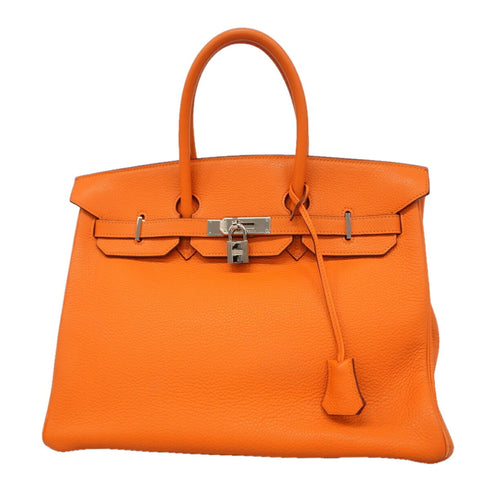 Birkin Handbag Orange Togo with Palladium Hardware 35