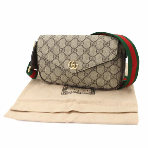 Ophidia Envelope Flap Shoulder Bag GG Coated Canvas Mini