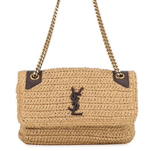 Niki Chain Flap Bag Raffia Medium