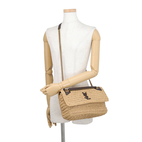Niki Chain Flap Bag Raffia Medium