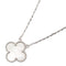 Vintage Alhambra Pendant Necklace Sterling Silver and 18K White Gold
