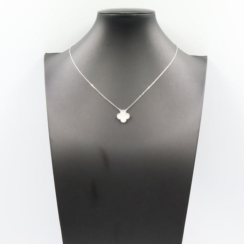 Vintage Alhambra Pendant Necklace Sterling Silver and 18K White Gold