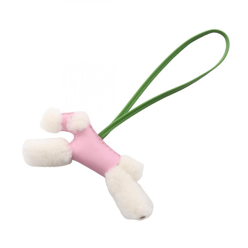 Charm Agneau Milo and Leather Green Pink Handbag Charm