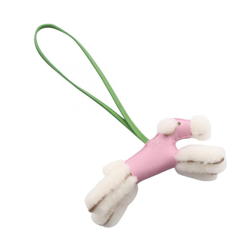Charm Agneau Milo and Leather Green Pink Handbag Charm