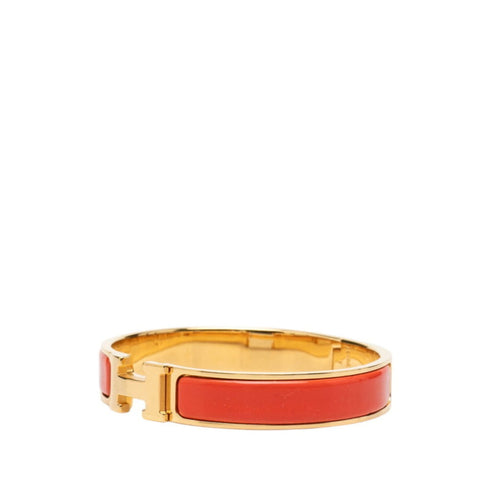Click H Bracelet Enamel Gold Orange Red