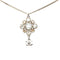 CC Logo Flower Pendant Necklace Silver-Tone Metal