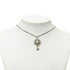 CC Logo Flower Pendant Necklace Silver-Tone Metal