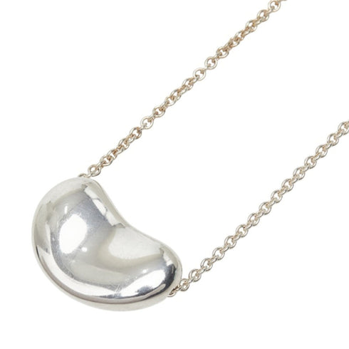Bean Pendant Necklace Sterling Silver 12.8mm
