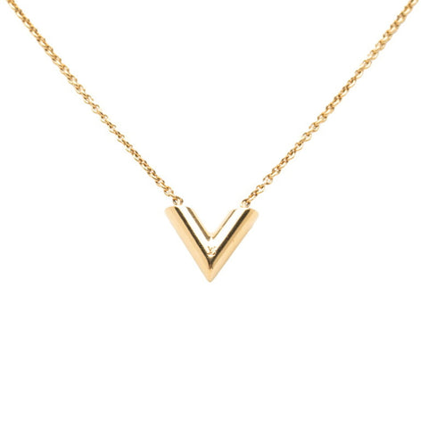 Essential V Chain Pendant Necklace Gold