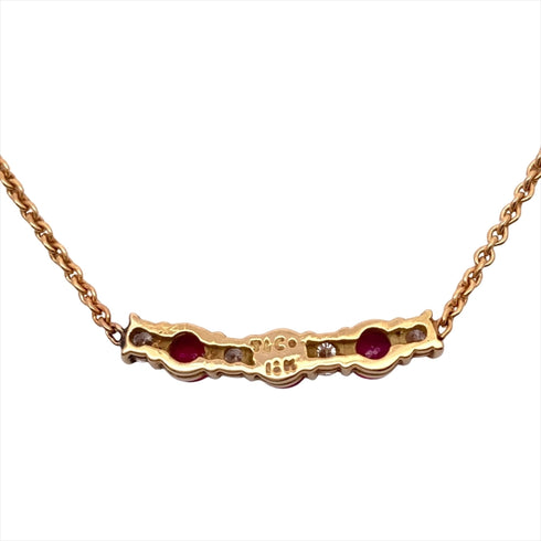 Pendant Necklace 18K Yellow Gold With Diamond and Ruby