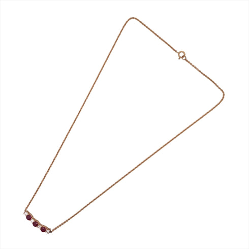 Pendant Necklace 18K Yellow Gold With Diamond and Ruby