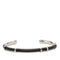 Charm Bracelet Leather and Metal Black and Silver