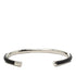 Charm Bracelet Leather and Metal Black and Silver