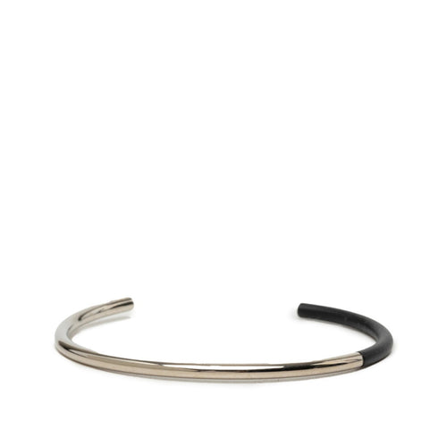 Bracelet Metal and Rubber Black and Silver