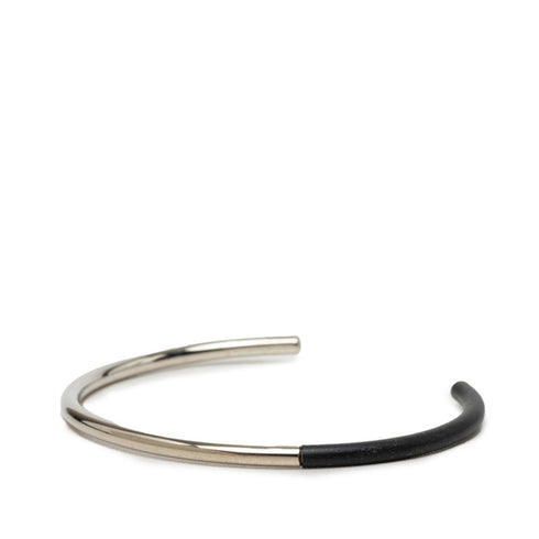 Bracelet Metal and Rubber Black and Silver