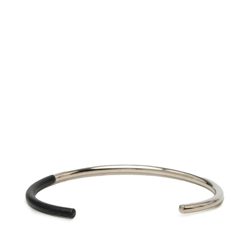 Bracelet Metal and Rubber Black and Silver