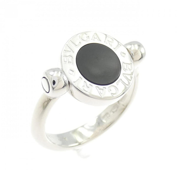 Band Ring 18K White Gold with Diamond and Onyx