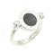 Band Ring 18K White Gold with Diamond and Onyx