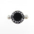 Band Ring 18K White Gold with Diamond and Onyx