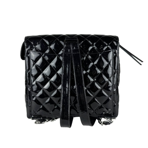 Vintage Double Sided Flap Bag Quilted Patent Medium