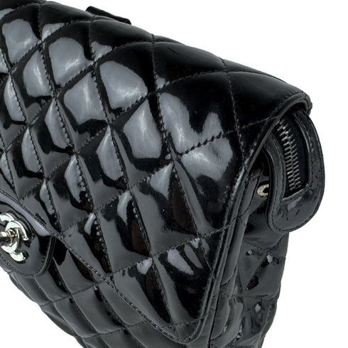 Vintage Double Sided Flap Bag Quilted Patent Medium