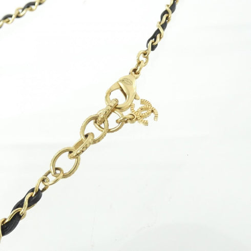 Pendant Necklace Leather Black and White