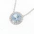 Pendant Necklace Platinum with Aquamarine and Diamond