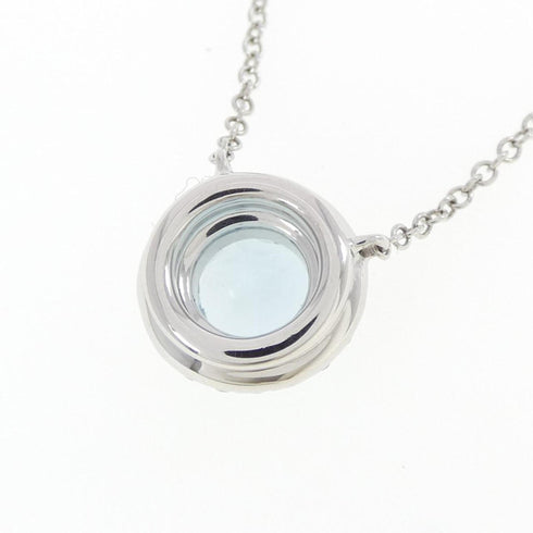 Pendant Necklace Platinum with Aquamarine and Diamond