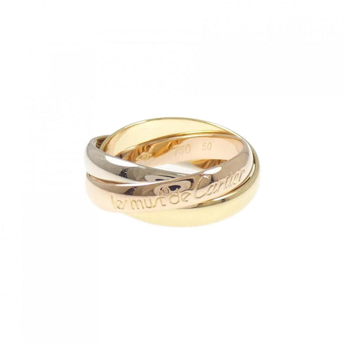 Vendome Louis Cartier Band Ring 18K Tricolor Gold