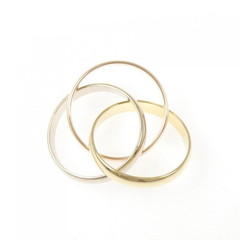 Vendome Louis Cartier Band Ring 18K Tricolor Gold