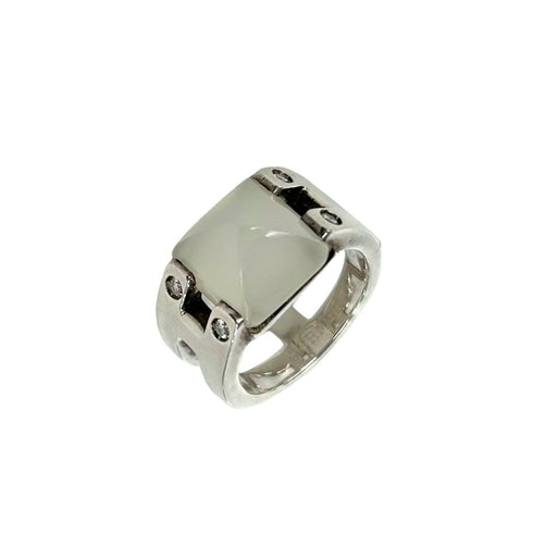 Medor Ring Sterling Silver with Diamond and Moonstone