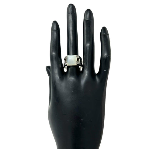 Medor Ring Sterling Silver with Diamond and Moonstone