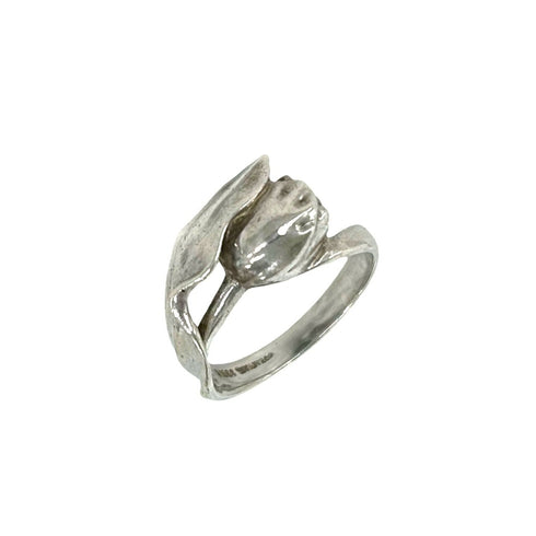 Vintage Tulip Ring Sterling Silver