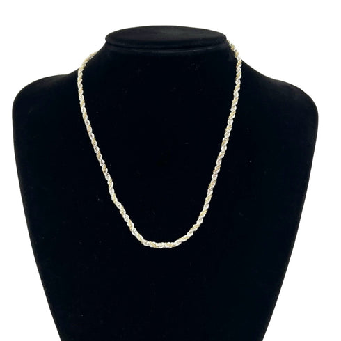 Twist Rope Pendant Necklace Sterling Silver and 18K Yellow Gold