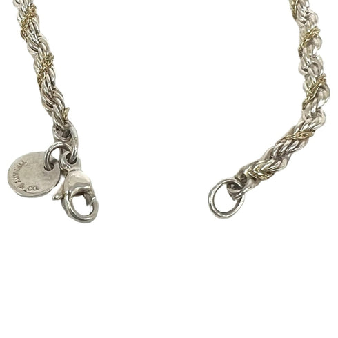 Twist Rope Pendant Necklace Sterling Silver and 18K Yellow Gold