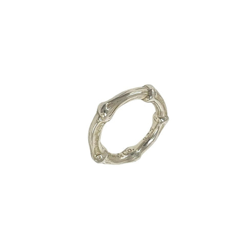Vintage Bamboo Band Ring Sterling Silver