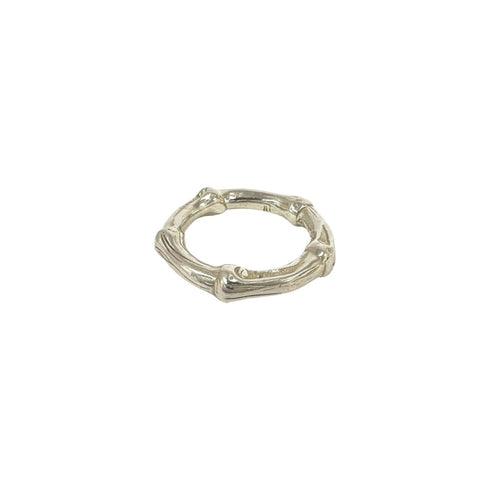 Vintage Bamboo Band Ring Sterling Silver