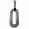 Pendant Necklace Leather Black and Silver