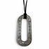 Pendant Necklace Leather Black and Silver