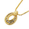 Pendant Necklace Gold and Rhinestone