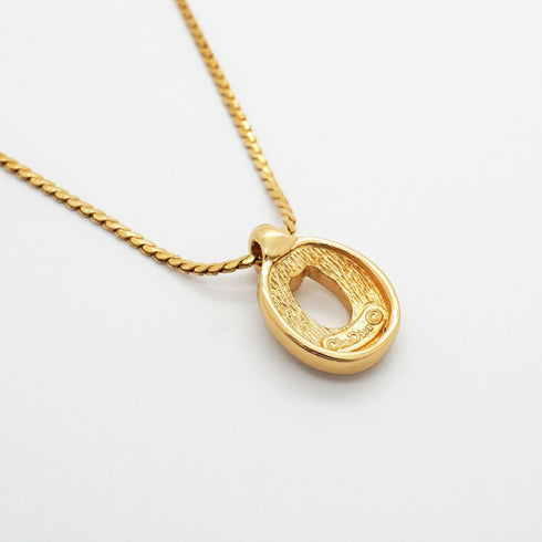Pendant Necklace Gold and Rhinestone
