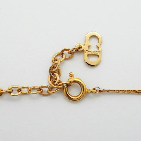 Pendant Necklace Gold and Rhinestone