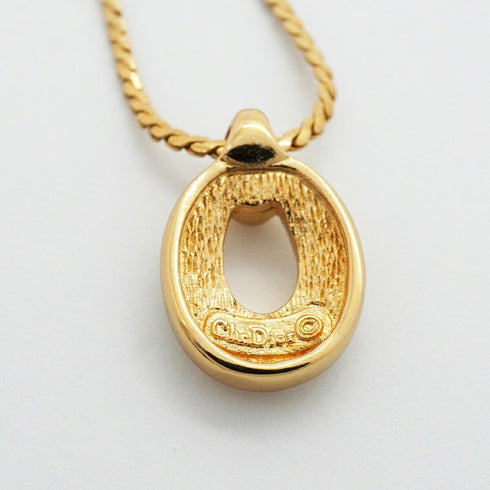 Pendant Necklace Gold and Rhinestone