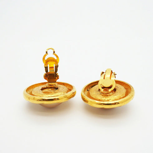 Clip-On Earrings Pearl Clip-On Gold-Tone Metal