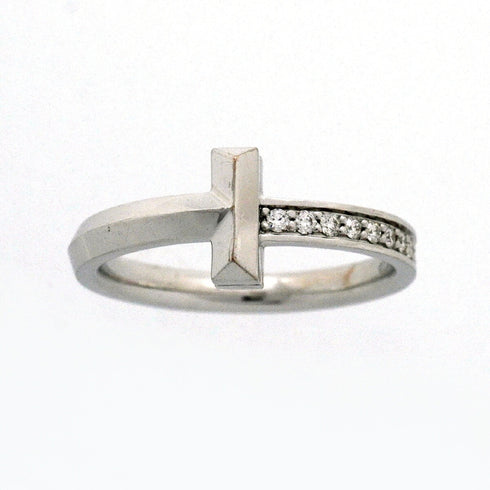 T One Ring 18K White Gold with Diamond