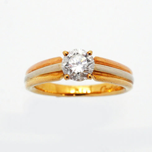 Vendome Louis Cartier Band Ring 18K Tricolor Gold