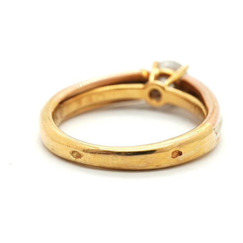 Vendome Louis Cartier Band Ring 18K Tricolor Gold