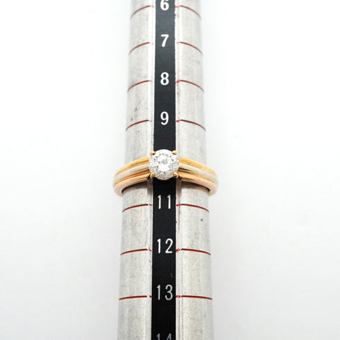 Vendome Louis Cartier Band Ring 18K Tricolor Gold