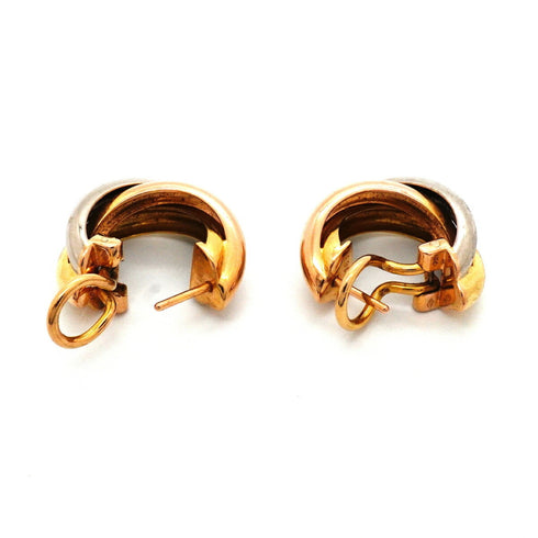 Trinity Earrings 18K Tricolor Gold