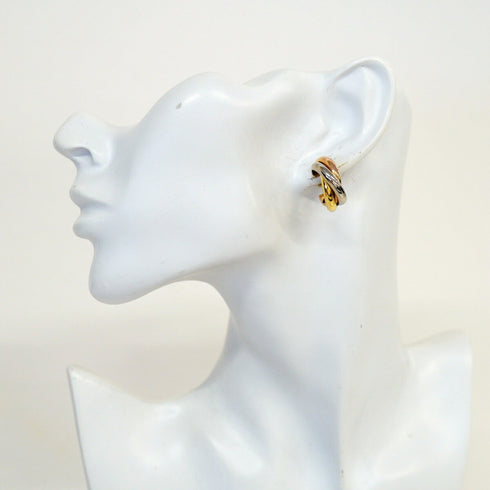 Trinity Earrings 18K Tricolor Gold